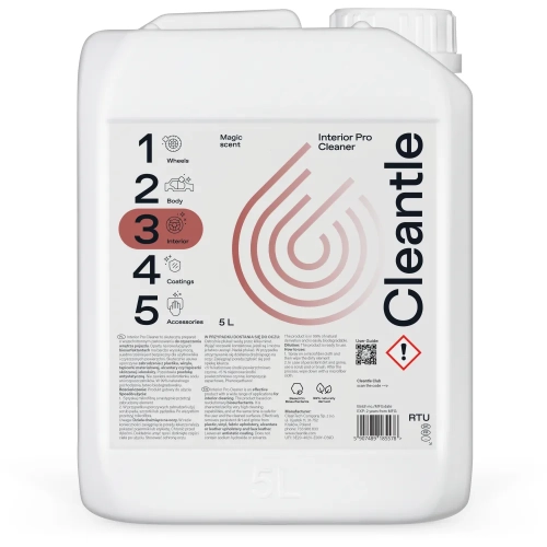 CLEANTLE INTERIOR PRO CLEANER 5L bezpieczny środek do czyszczenia wnętrza